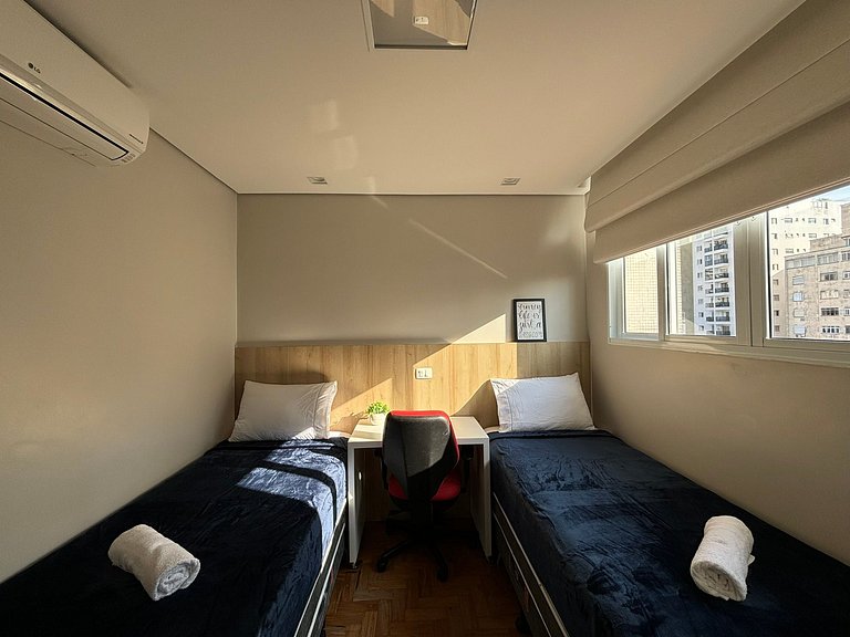 Apê Completo em Santa Cecília com AC | Delfhy