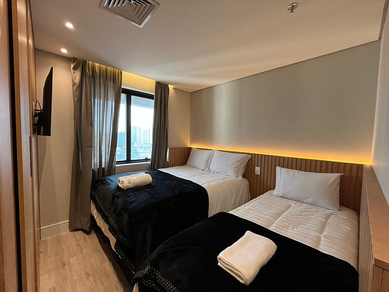 Flat Hotel Guarulhos com 2 Quartos até 6 pessoas