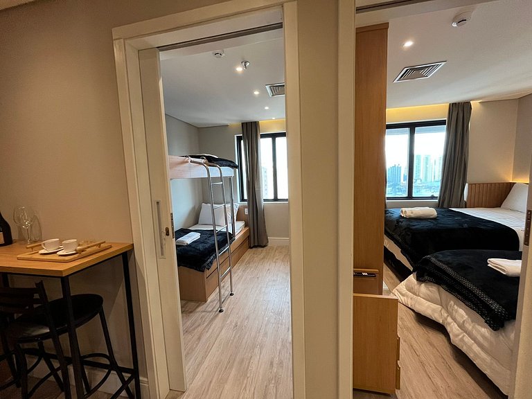 Flat Hotel Guarulhos com 2 Quartos até 6 pessoas