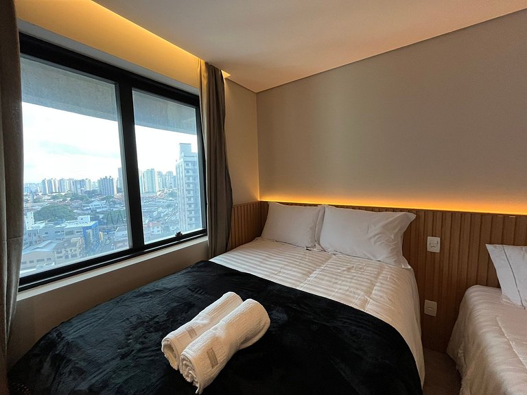 Flat Hotel Guarulhos com 2 Quartos até 6 pessoas