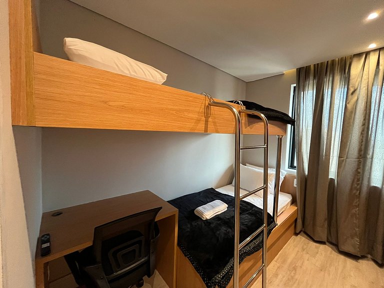 Flat Hotel Guarulhos com 2 Quartos até 6 pessoas