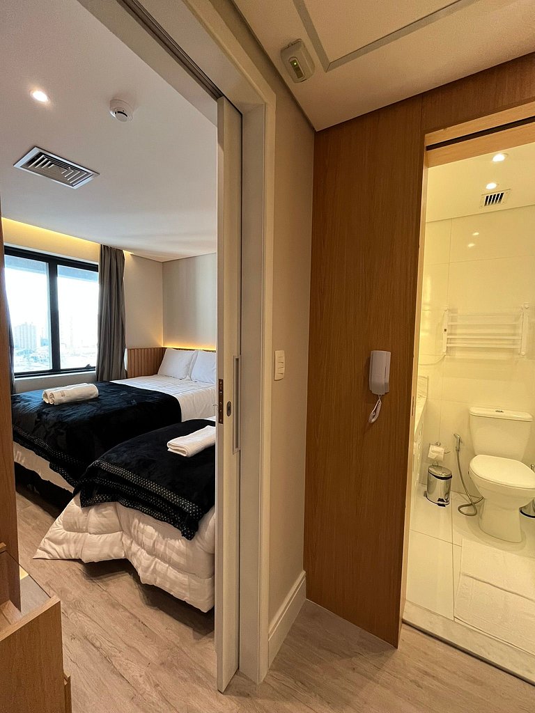 Flat Hotel Guarulhos com 2 Quartos até 6 pessoas
