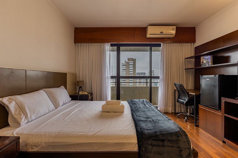 Flat Hotel Paulista c/ AC, Vaga e Wi-Fi | Delfhy