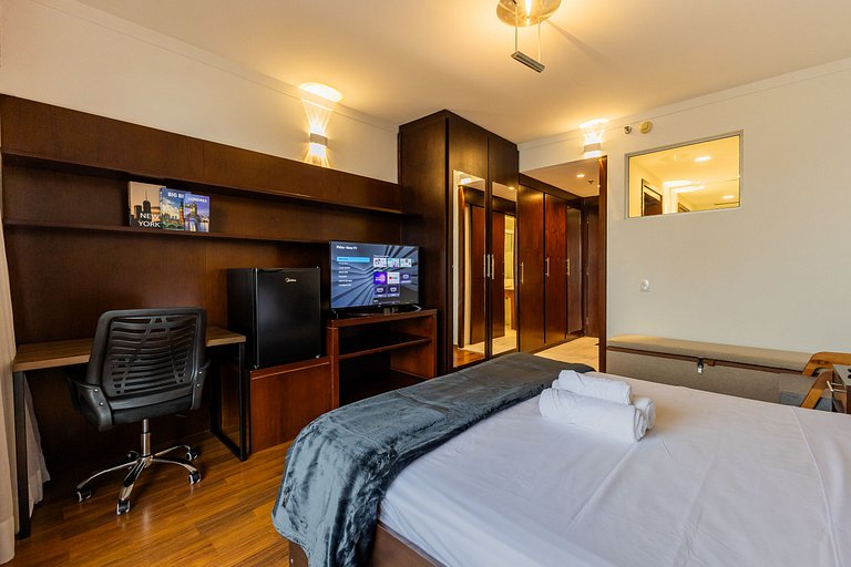 Flat Hotel Paulista c/ AC, Vaga e Wi-Fi | Delfhy