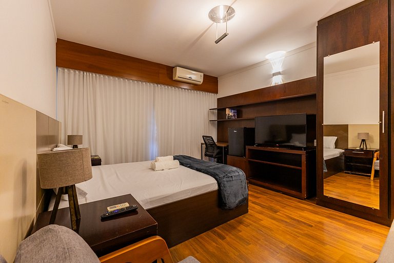 Flat Hotel Paulista c/ AC, Vaga e Wi-Fi | Delfhy