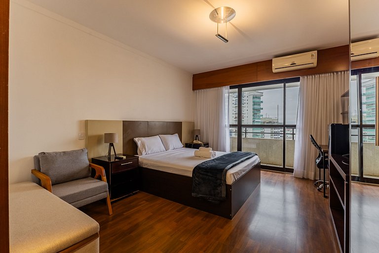 Flat Hotel Paulista c/ AC, Vaga e Wi-Fi | Delfhy