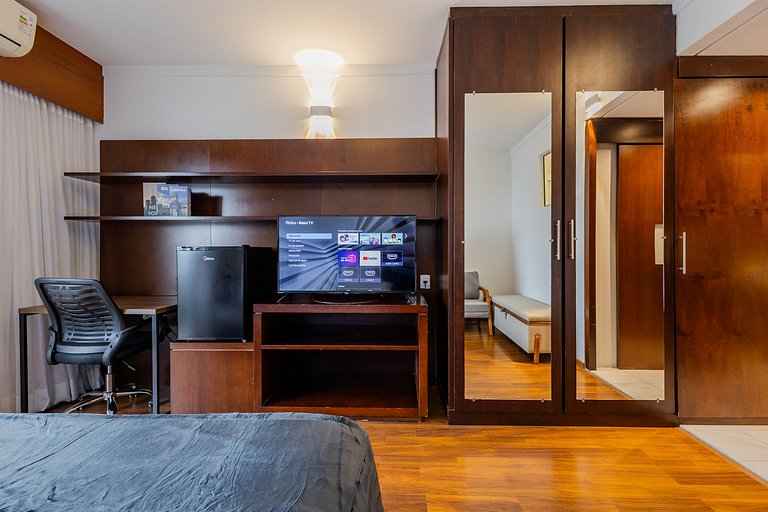 Flat Hotel Paulista c/ AC, Vaga e Wi-Fi | Delfhy