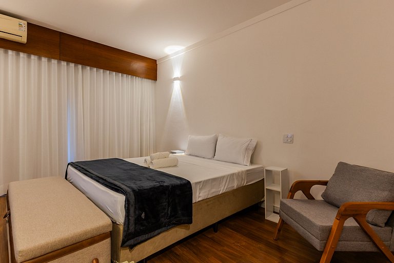 Moderno Flat Paulista Hotel | Vaga, AC e Wi-Fi