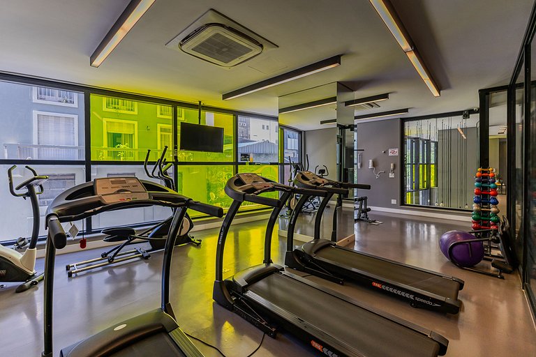 Moderno Studio na República com Ar e piscina