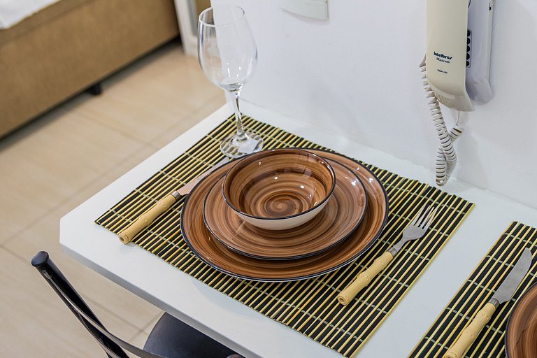 Moderno Studio na República com Ar e piscina