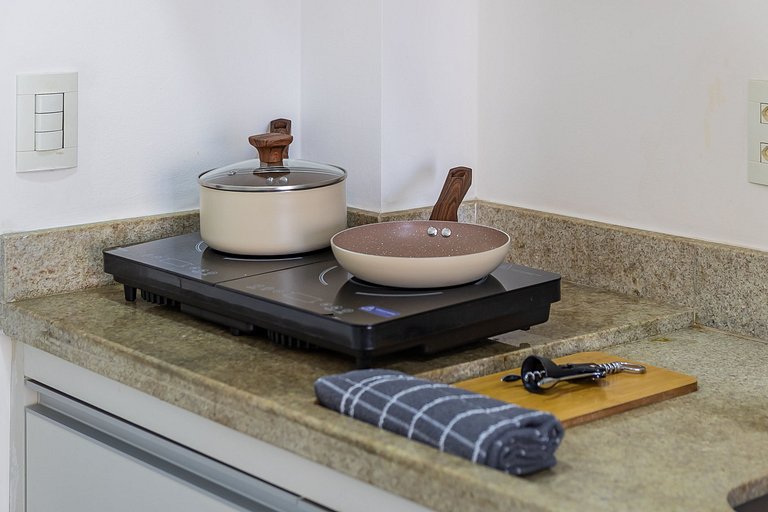 Moderno Studio na República com Ar e piscina