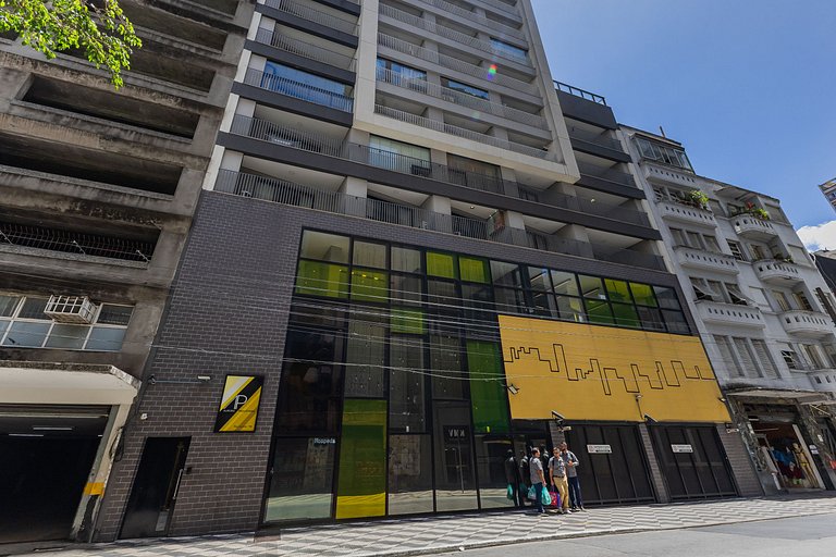 Moderno Studio na República com Ar e piscina