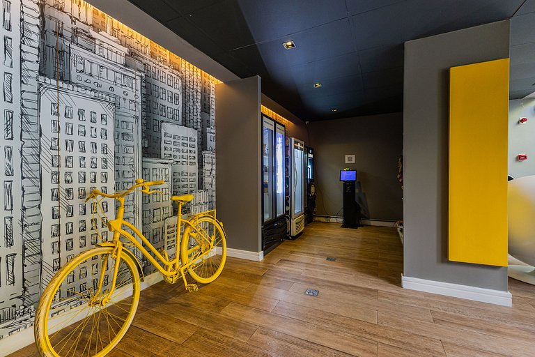 Moderno Studio na República com Ar e piscina