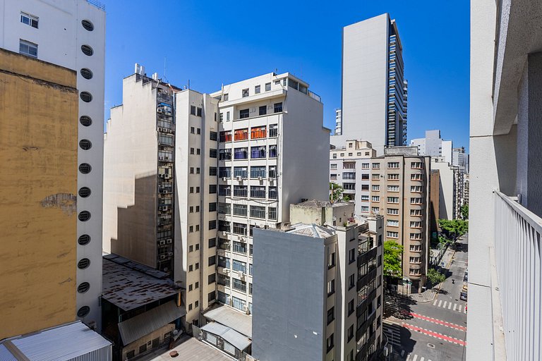 Moderno Studio na República com Ar e piscina