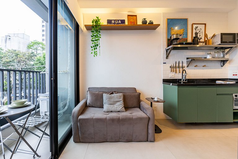 Studio Moderno na Vila Madalena c/ AC | Delfhy