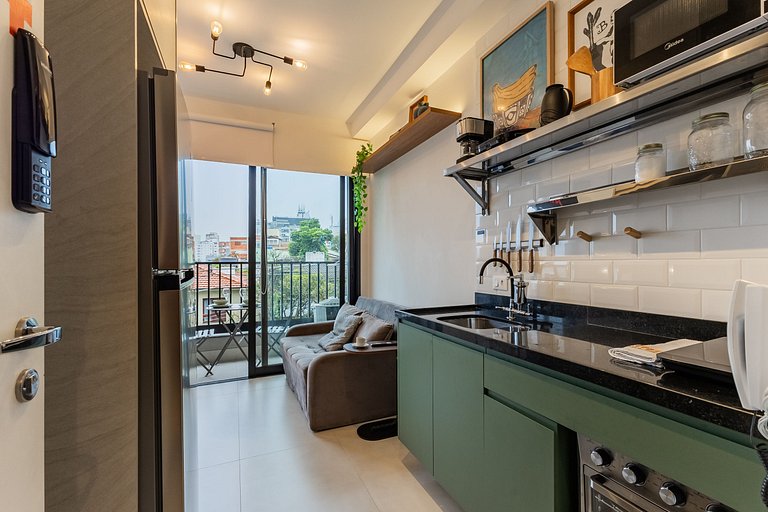 Studio Moderno na Vila Madalena c/ AC | Delfhy