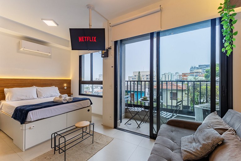Studio Moderno na Vila Madalena c/ AC | Delfhy