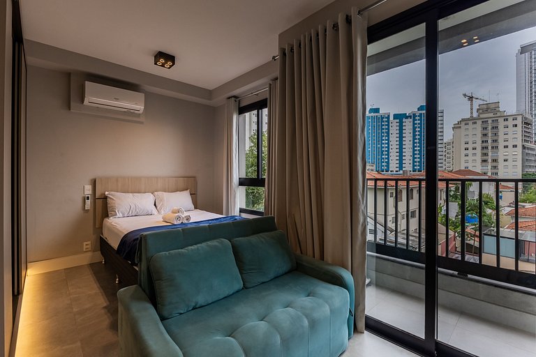 Moderno Studio Vila Madalena Wi-fi + AC | Delfhy