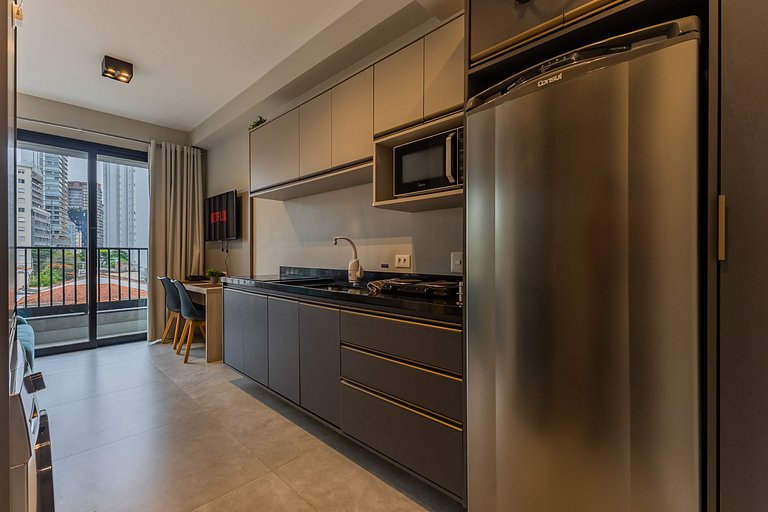 Moderno Studio Vila Madalena Wi-fi + AC | Delfhy