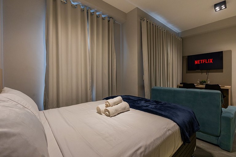 Moderno Studio Vila Madalena Wi-fi + AC | Delfhy