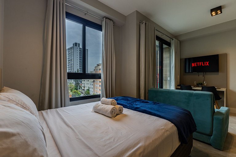 Moderno Studio Vila Madalena Wi-fi + AC | Delfhy