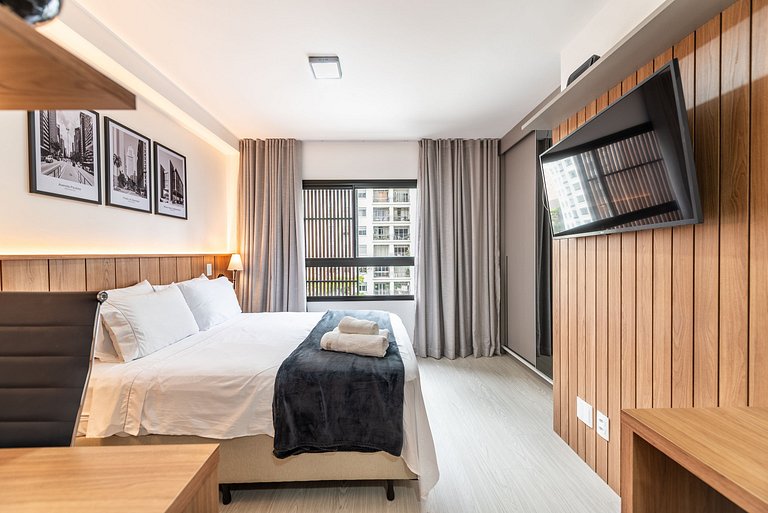 Autêntico Studio no Brooklin Wi-Fi + AC | Delfhy