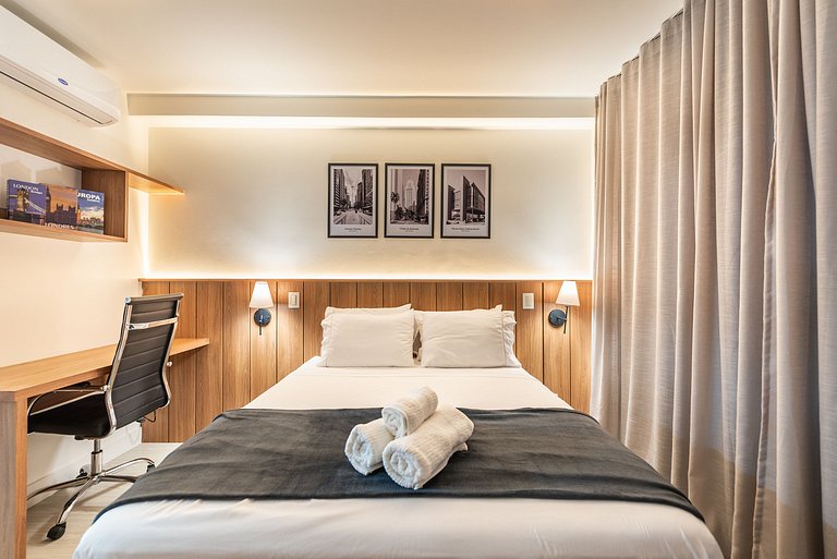 Autêntico Studio no Brooklin Wi-Fi + AC | Delfhy