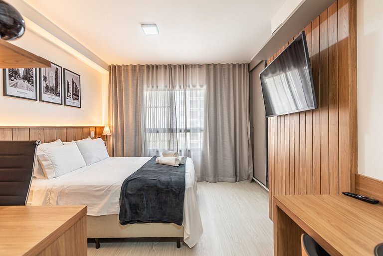 Autêntico Studio no Brooklin Wi-Fi + AC | Delfhy