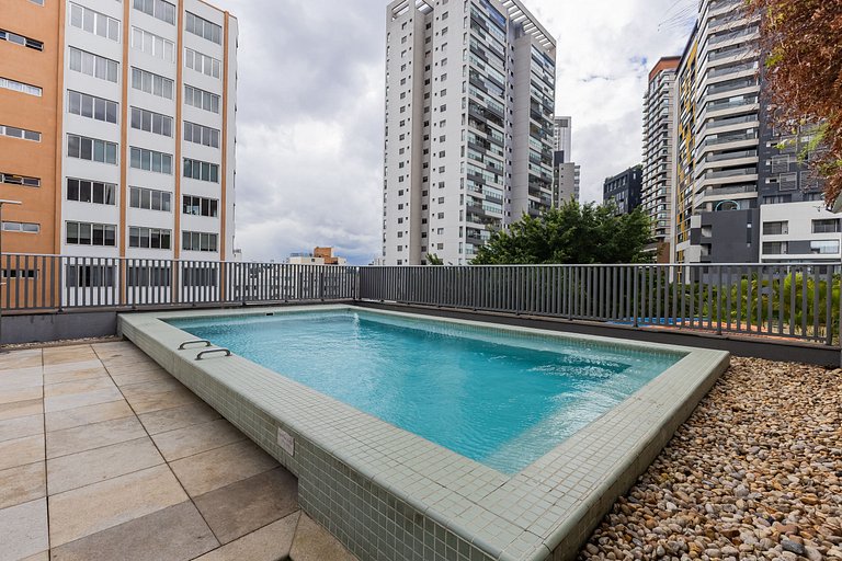 Belo Studio Vila Madalena | Piscina + Varanda + AC