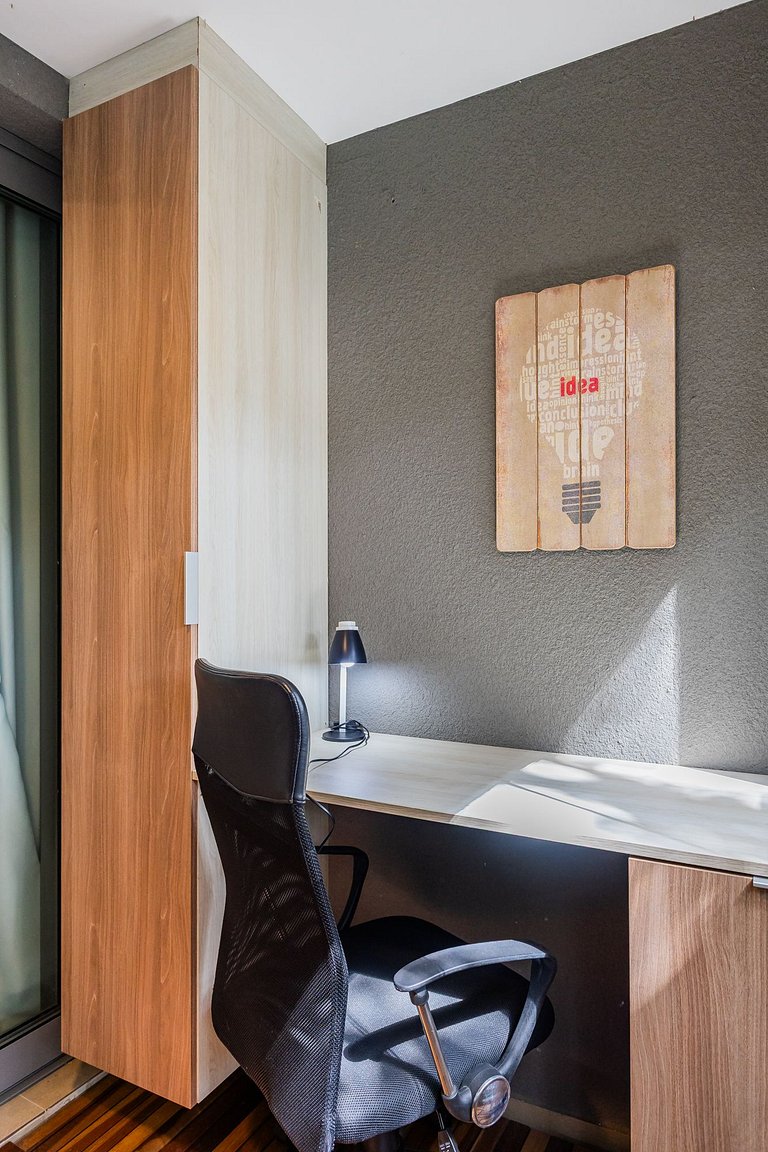 Belo Studio Vila Madalena | Piscina + Varanda + AC