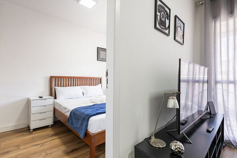 Apê Confortável 1 dorm. República | Vaga e Piscina