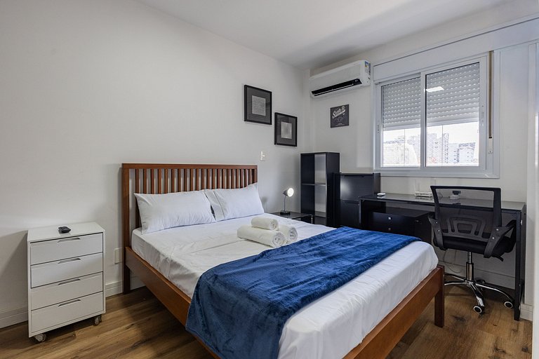 Apê Confortável 1 dorm. República | Vaga e Piscina