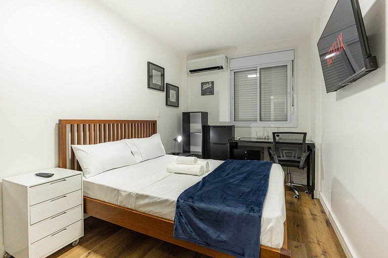 Apê Confortável 1 dorm. República | Vaga e Piscina