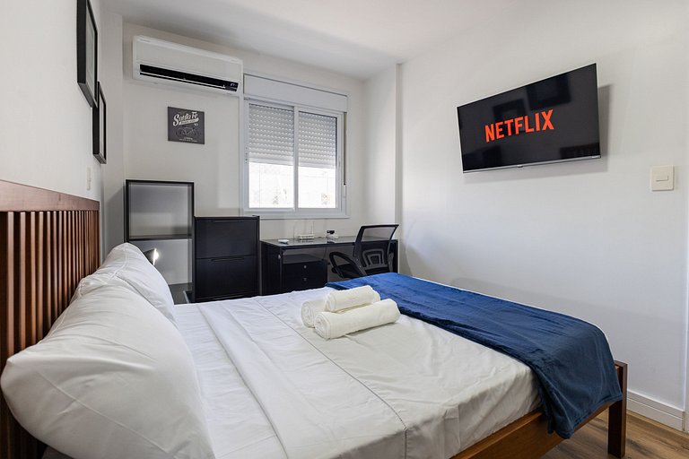 Apê Confortável 1 dorm. República | Vaga e Piscina