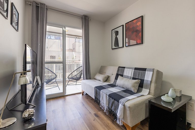 Apê Confortável 1 dorm. República | Vaga e Piscina