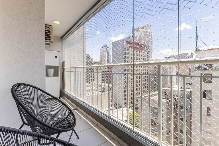 Apê Confortável 1 dorm. República | Vaga e Piscina