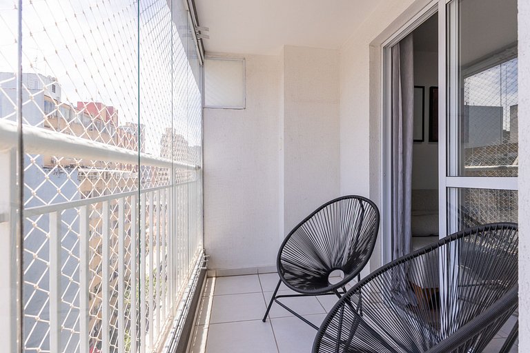 Apê Confortável 1 dorm. República | Vaga e Piscina