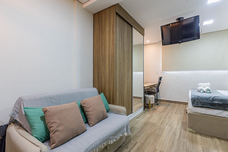 Estiloso Studio em Santa Cecília a 150m do metrô