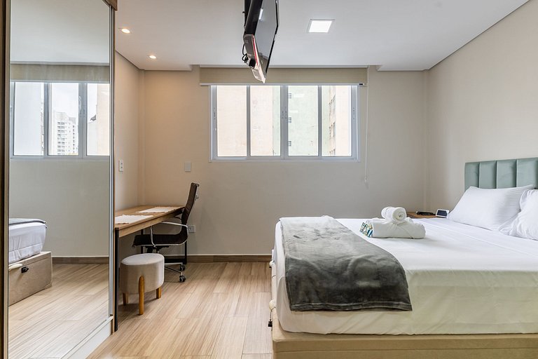 Estiloso Studio em Santa Cecília a 150m do metrô