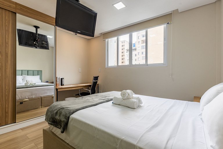 Estiloso Studio em Santa Cecília a 150m do metrô