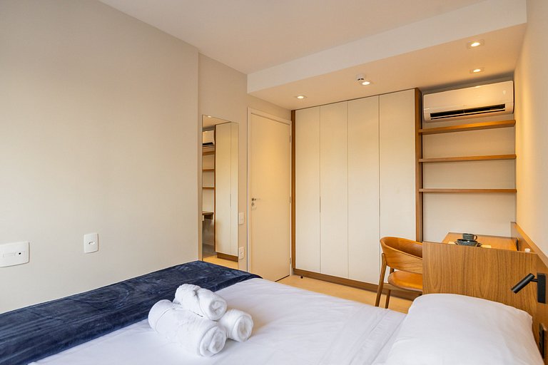 Sofisticado apê com 1 dormitório em Moema