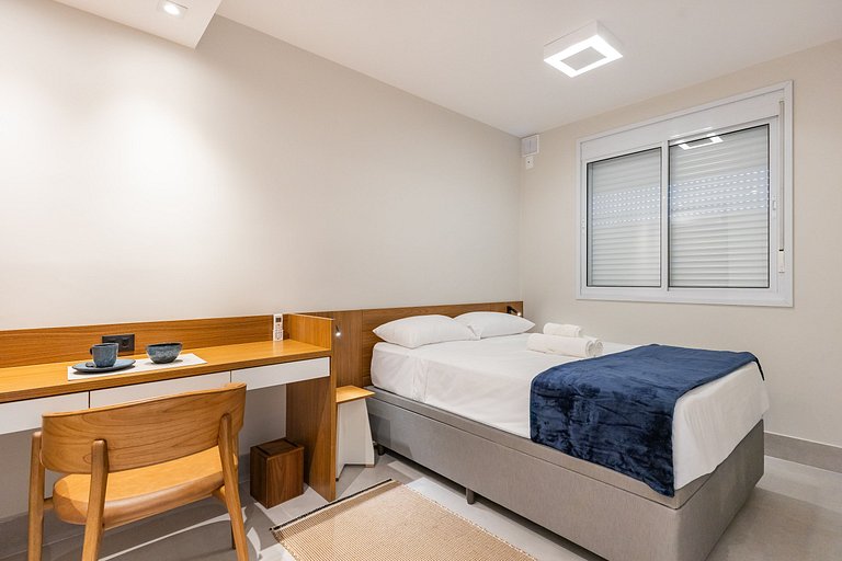 Sofisticado apê com 1 dormitório em Moema