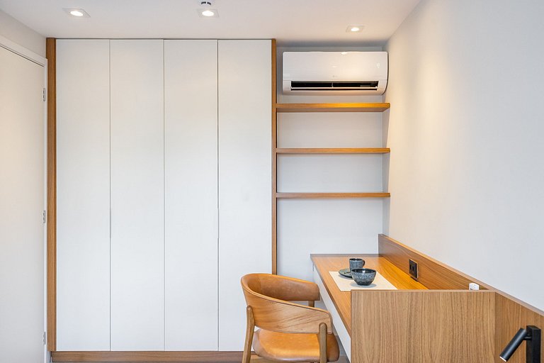 Sofisticado apê com 1 dormitório em Moema