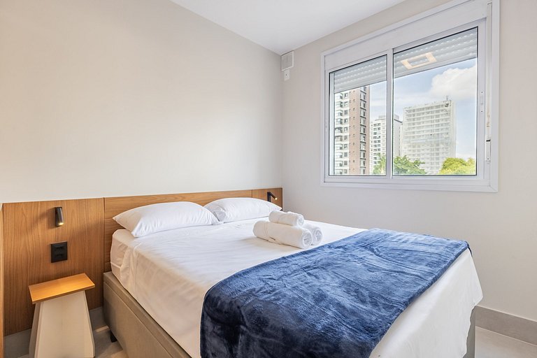 Sofisticado apê com 1 dormitório em Moema