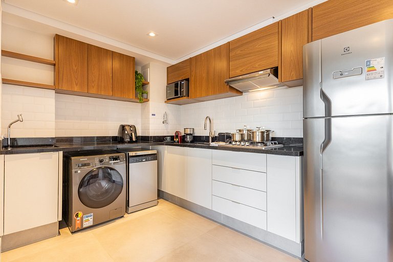 Sofisticado apê com 1 dormitório em Moema