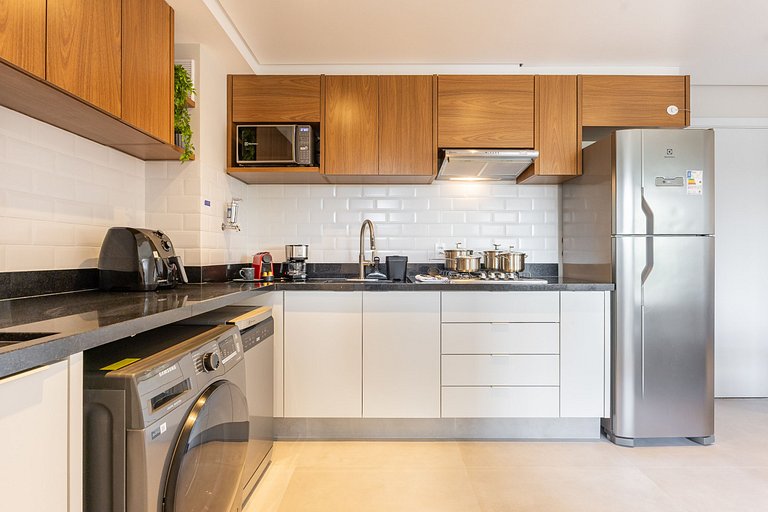 Sofisticado apê com 1 dormitório em Moema