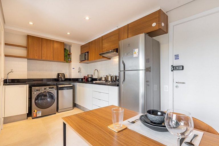 Sofisticado apê com 1 dormitório em Moema