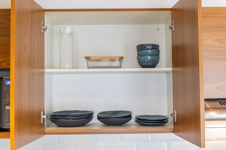 Sofisticado apê com 1 dormitório em Moema