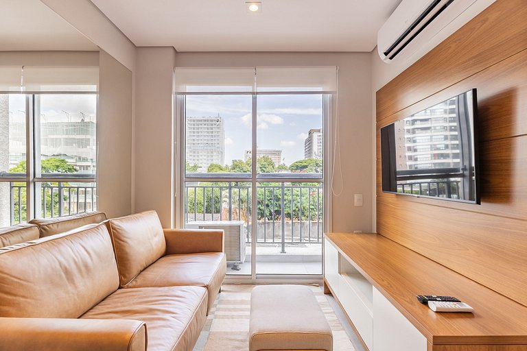 Sofisticado apê com 1 dormitório em Moema