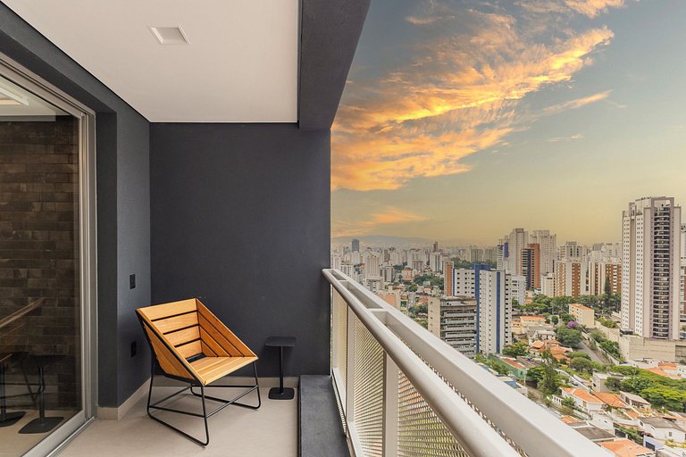 Studio Vila Madalena | Rooftop + Varanda + AC
